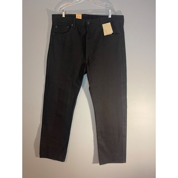 Levi's Men's 501 Original Shrink-To-Fit Black Rigid Denim Jeans 38x32 Button Fly - Picture 1 of 5
